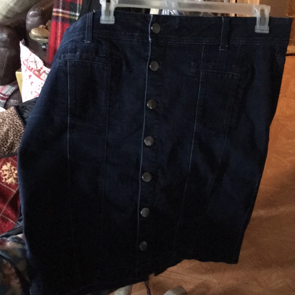 Denim Lane Bryant cute buttom up skirt